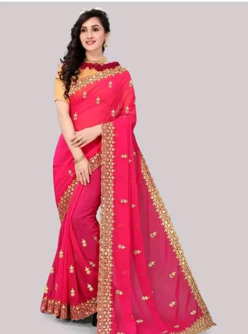 GABANI FASHION CUTWORK  MIRROR SAREE