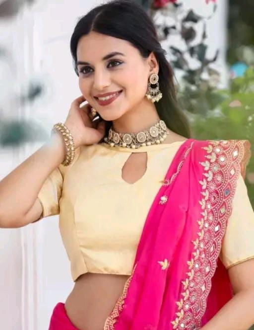 GABANI FASHION CUTWORK  MIRROR SAREE