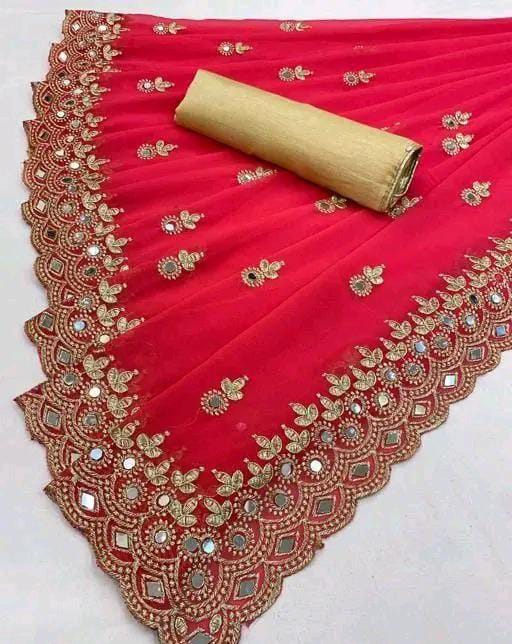 GABANI FASHION CUTWORK  MIRROR SAREE