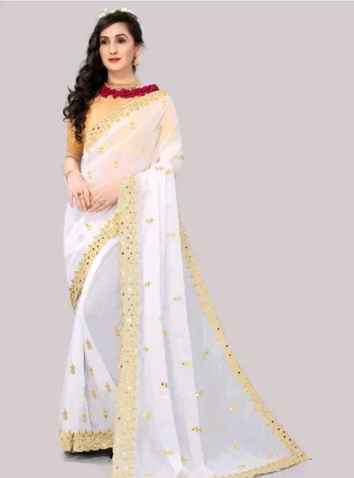 GABANI FASHION CUTWORK  MIRROR SAREE