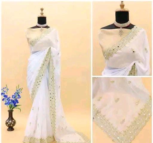 GABANI FASHION CUTWORK  MIRROR SAREE