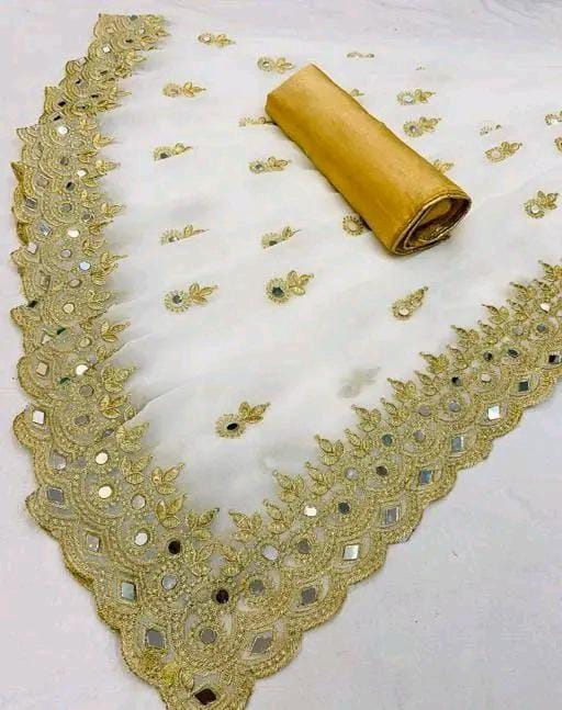 GABANI FASHION CUTWORK  MIRROR SAREE