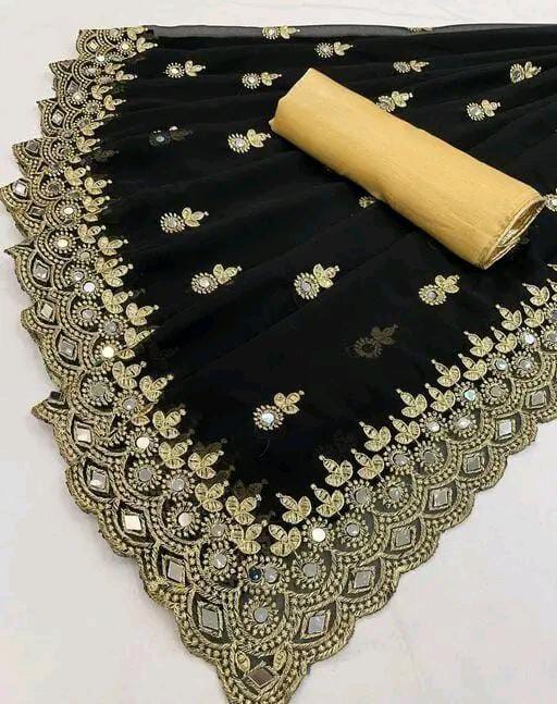 GABANI FASHION CUTWORK  MIRROR SAREE
