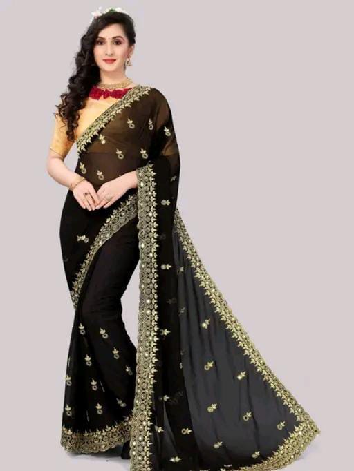GABANI FASHION CUTWORK  MIRROR SAREE