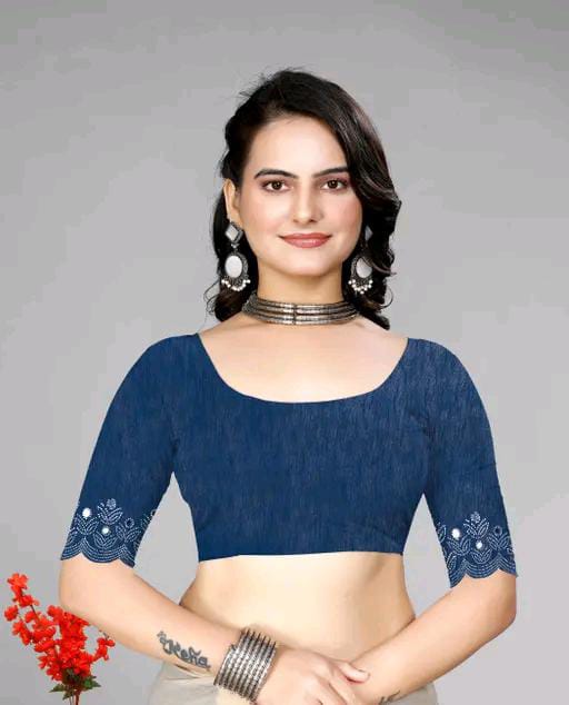 Graceful red Saree with Subtle Hotfix Beads