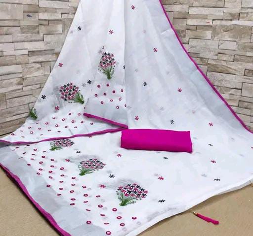 Krivity Brand Bollywood Cotton  Linen Saree