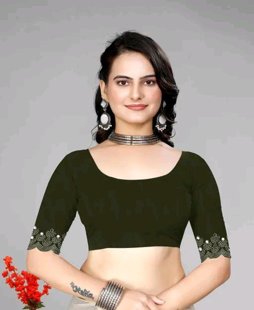 Graceful red Saree with Subtle Hotfix Beads